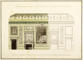 Headfort House, Esszimmer, Kaminstück, 1775